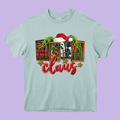 Christmas Mama Claus Heavy Core Tee Designed By Fadigitalartstudio
