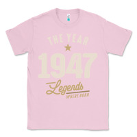 Bubblegum Pink The Year 1947 - 75th Birthday Vintage Classic Classic Tee - linhVisuals