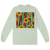 Matcha western sunflower cactus serape and cowhide Long Sleeve Tee - Artiststas