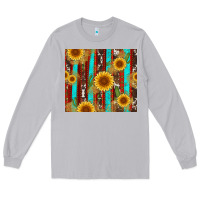 Moon Dust western sunflower cactus serape and cowhide Long Sleeve Tee - Artiststas