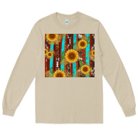 Mushroom western sunflower cactus serape and cowhide Long Sleeve Tee - Artiststas