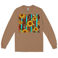 Toasted Coconut western sunflower cactus serape and cowhide Long Sleeve Tee - Artiststas