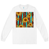 White western sunflower cactus serape and cowhide Long Sleeve Tee - Artiststas