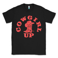 Black cowgirl up leopad hat boot rodeo western country southern t shirt Classic Tee - linhVisuals