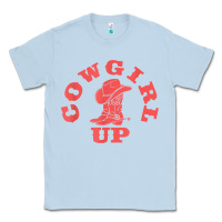 Dusty Blue cowgirl up leopad hat boot rodeo western country southern t shirt Classic Tee - linhVisuals