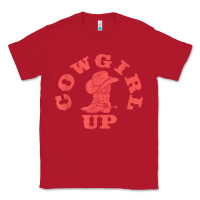 Red cowgirl up leopad hat boot rodeo western country southern t shirt Classic Tee - linhVisuals