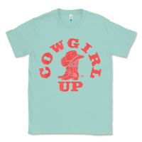 Seafoam cowgirl up leopad hat boot rodeo western country southern t shirt Classic Tee - linhVisuals