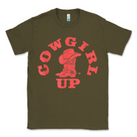 Army Green cowgirl up leopad hat boot rodeo western country southern t shirt Classic Tee - linhVisuals