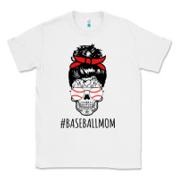 White Baseball Mom Skull Classic Tee - linhVisuals
