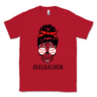 Red Baseball Mom Skull Classic Tee - linhVisuals
