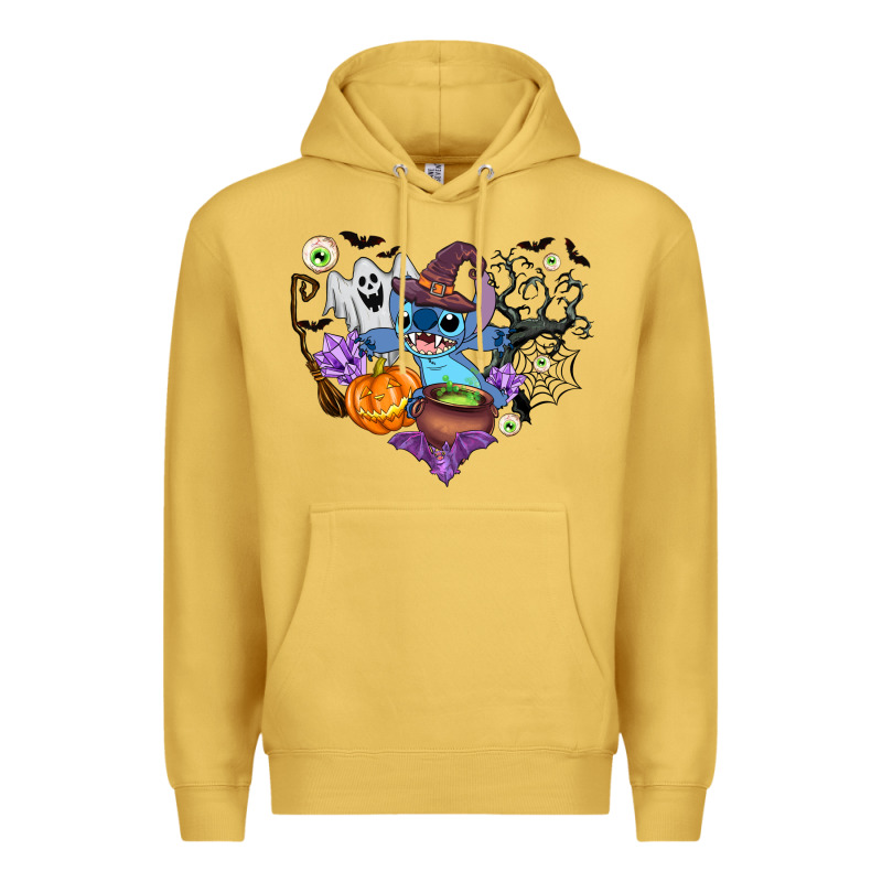 Stitch Heart Halloween Premium Hoodie by AdoDesignShop | Teevron