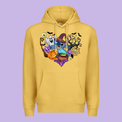 Stitch Heart Halloween Premium Hoodie Designed By Adodesignshop