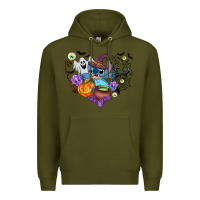 Army Green stitch heart halloween Premium Hoodie - AdoDesignShop
