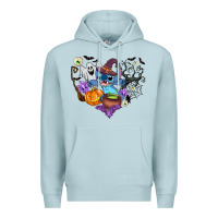 Blue Mist stitch heart halloween Premium Hoodie - AdoDesignShop