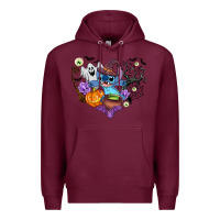 Burgundy stitch heart halloween Premium Hoodie - AdoDesignShop