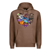 Chestnut stitch heart halloween Premium Hoodie - AdoDesignShop