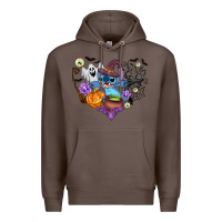 Coffee stitch heart halloween Premium Hoodie - AdoDesignShop