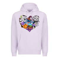 Lilac stitch heart halloween Premium Hoodie - AdoDesignShop