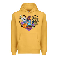 Mustard stitch heart halloween Premium Hoodie - AdoDesignShop