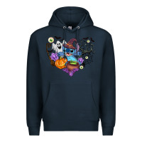 Navy stitch heart halloween Premium Hoodie - AdoDesignShop