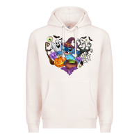 Pale Pink stitch heart halloween Premium Hoodie - AdoDesignShop