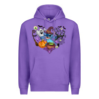 Purple stitch heart halloween Premium Hoodie - AdoDesignShop