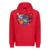 Red stitch heart halloween Premium Hoodie - AdoDesignShop