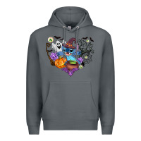 Rock stitch heart halloween Premium Hoodie - AdoDesignShop
