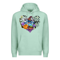 Seafoam stitch heart halloween Premium Hoodie - AdoDesignShop