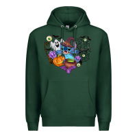 Sports Green stitch heart halloween Premium Hoodie - AdoDesignShop