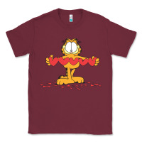 Burgundy garfiel Classic Tee - linhVisuals