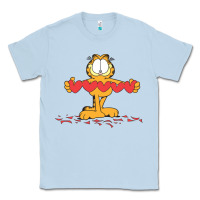 Dusty Blue garfiel Classic Tee - linhVisuals