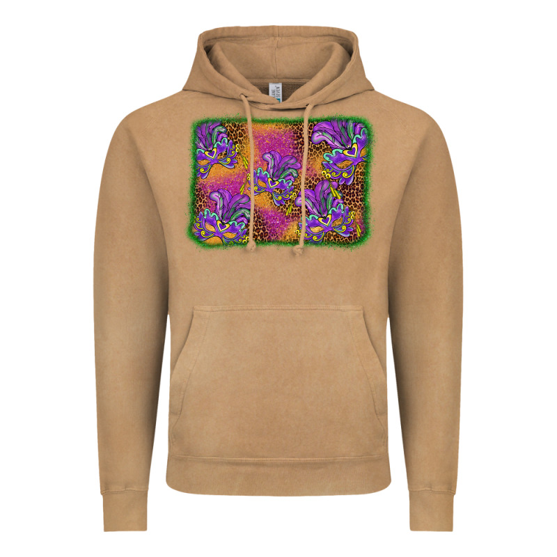 Mardi Gras Mask Background Vintage Hoodie by BarkalooDesign | Teevron