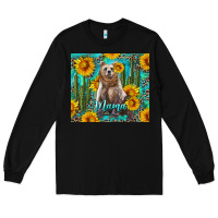 Black mama bear with sunflowers and cactus Long Sleeve Tee - Artiststas