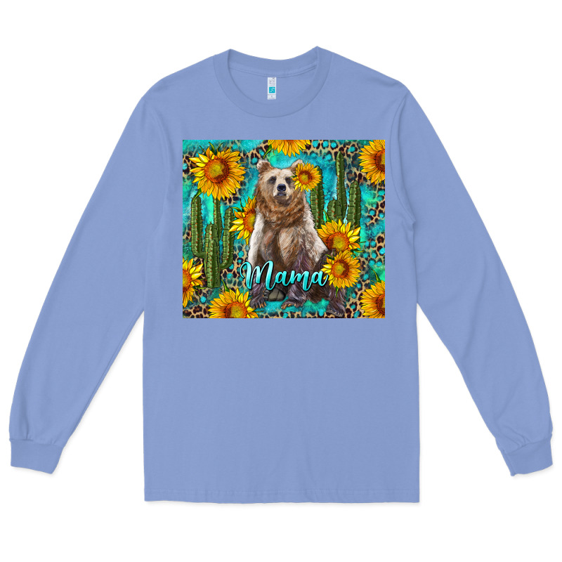 Mama Bear With Sunflowers And Cactus Long Sleeve Tee by Artiststas | Teevron