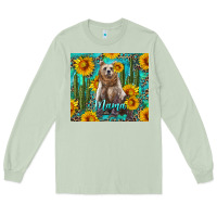 Matcha mama bear with sunflowers and cactus Long Sleeve Tee - Artiststas