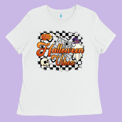 Halloween Vibes Ladies Tee Designed By Artiststas