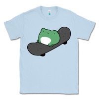 Dusty Blue skateboarding frog Classic Tee - linhVisuals