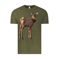 Vintage Olive elk fawn deer Vintage Tee - LillyAllenDesigns