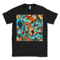 Black coffee and barista gnomes with glitter seamless pattern bbs Classic Tee - BundleAndBundleShop