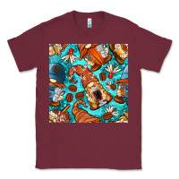 Burgundy coffee and barista gnomes with glitter seamless pattern bbs Classic Tee - BundleAndBundleShop