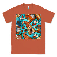 Copper coffee and barista gnomes with glitter seamless pattern bbs Classic Tee - BundleAndBundleShop