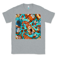 Heather Grey coffee and barista gnomes with glitter seamless pattern bbs Classic Tee - BundleAndBundleShop