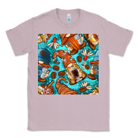 Lilac coffee and barista gnomes with glitter seamless pattern bbs Classic Tee - BundleAndBundleShop