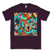 Plum coffee and barista gnomes with glitter seamless pattern bbs Classic Tee - BundleAndBundleShop