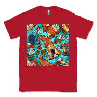Red coffee and barista gnomes with glitter seamless pattern bbs Classic Tee - BundleAndBundleShop