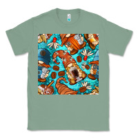 Sage coffee and barista gnomes with glitter seamless pattern bbs Classic Tee - BundleAndBundleShop