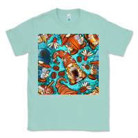 Seafoam coffee and barista gnomes with glitter seamless pattern bbs Classic Tee - BundleAndBundleShop