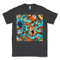 Smoke coffee and barista gnomes with glitter seamless pattern bbs Classic Tee - BundleAndBundleShop