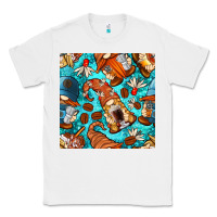 White coffee and barista gnomes with glitter seamless pattern bbs Classic Tee - BundleAndBundleShop